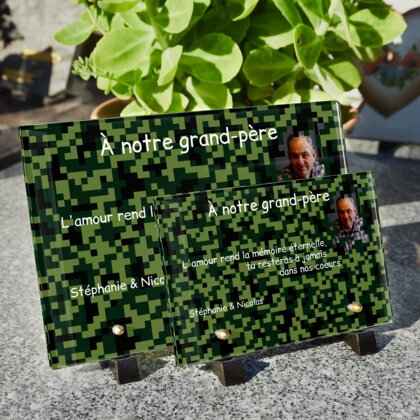 Plaque funéraire nano-camouflage 19 Plaquedeces.fr
