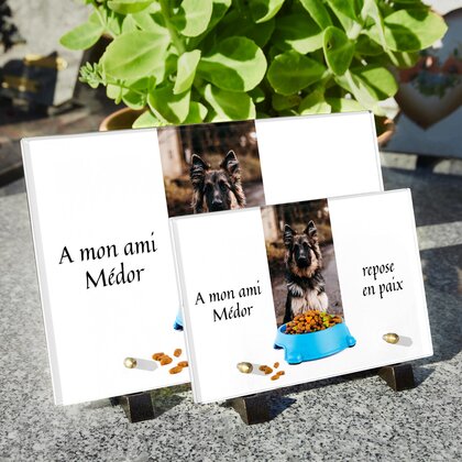 Plaque funéraire croquette 22 Plaquedeces.fr
