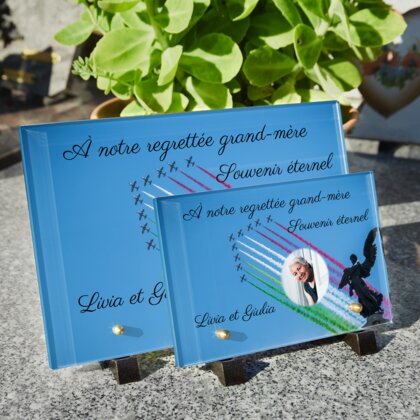 Plaque funéraire vol-couleurs-de-drapeau 21 Plaquedeces.fr
