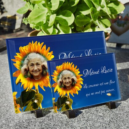 Plaque funéraire tournesol-au-soleil 7 Plaquedeces.fr

