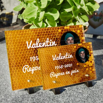 Plaque funéraire alveoles-de-ruche 6 Plaquedeces.fr

