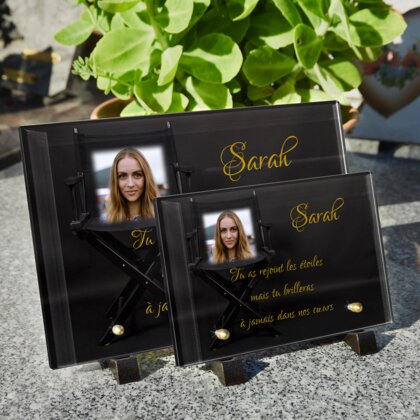 Plaque funéraire cinema-ca-tourne 23 Plaquedeces.fr
