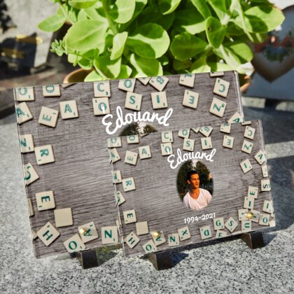 Plaque funéraire scrabble 7 Plaquedeces.fr

