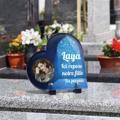 Plaque funéraire fenetre-de-mosquee-musulmane-forme-coeur 23 Plaquedeces.fr
