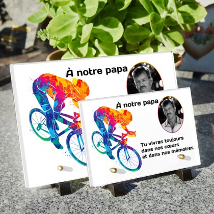 Plaque funéraire cycliste-colore 13 Plaquedeces.fr
