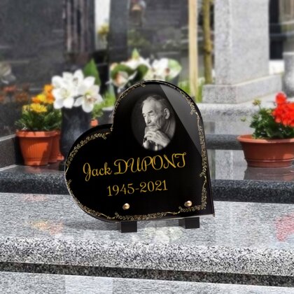 Plaque funéraire demi-cadre-forme-coeur 26 Plaquedeces.fr
