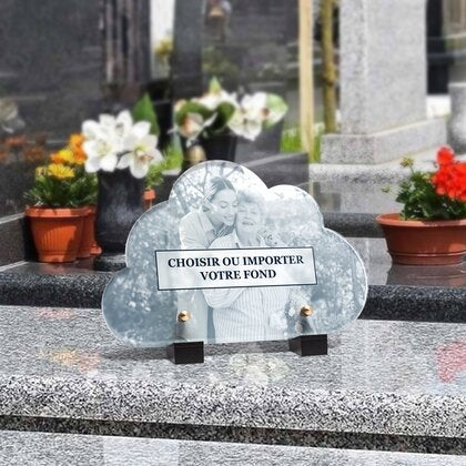 Plaque funéraire plaque-en-forme-de-nuage 30 Plaquedeces.fr
