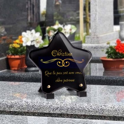 Plaque funéraire demi-cadre-forme-etoile 15 Plaquedeces.fr
