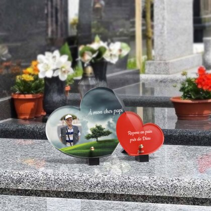 Plaque funéraire arbre-dans-champ-vert-forme-double-coeur 16 Plaquedeces.fr
