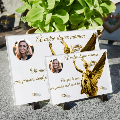 Plaque funéraire ange-dore 30 Plaquedeces.fr
