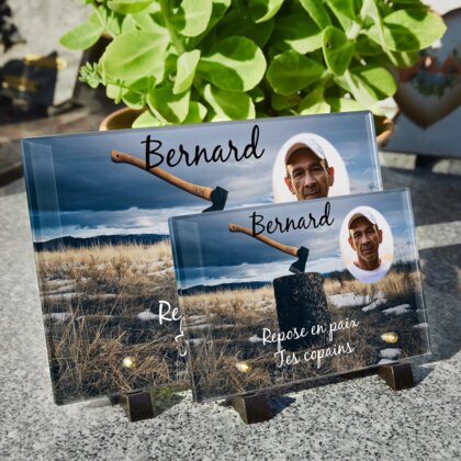 Plaque funéraire hache 6 Plaquedeces.fr
