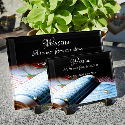 Plaque funéraire musulman-livre 24 Plaquedeces.fr
