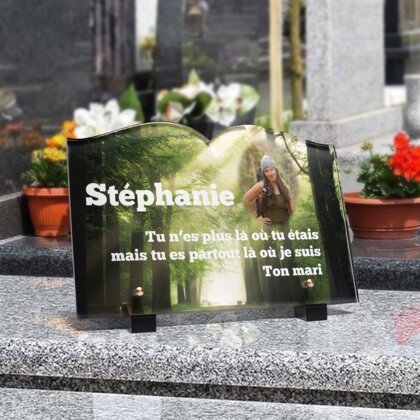 Plaque funéraire foret-forme-livre 23 Plaquedeces.fr
