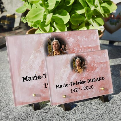 Plaque funéraire marbre-rose 7 Plaquedeces.fr
