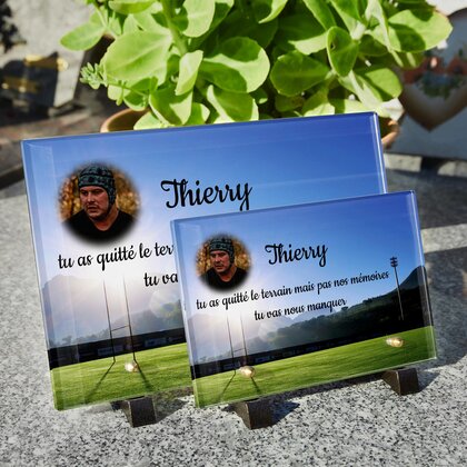 Plaque funéraire terrain-de-rugby 22 Plaquedeces.fr
