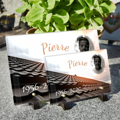 Plaque funéraire toit-couvreur 16 Plaquedeces.fr
