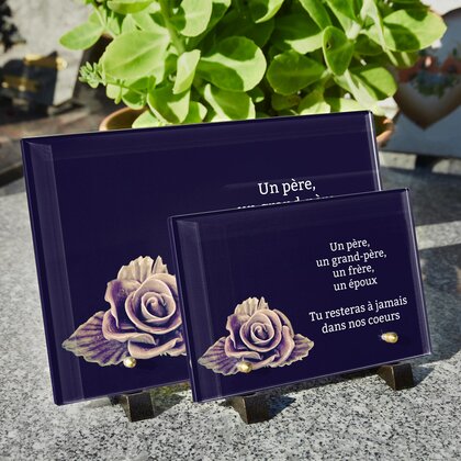 Plaque funéraire rose-vintage 14 Plaquedeces.fr
