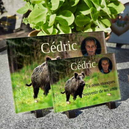 Plaque funéraire plaque-funeraire-sanglier 2 Plaquedeces.fr
