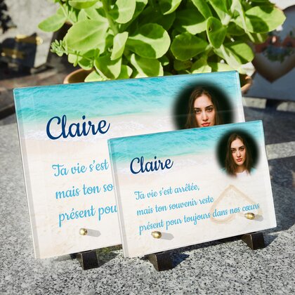 Plaque funéraire coeur-sable-blanc 10 Plaquedeces.fr
