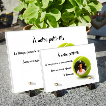 Plaque funéraire balle-de-tennis 16 Plaquedeces.fr
