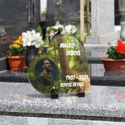 Plaque funéraire foret-forme-coeur 21 Plaquedeces.fr
