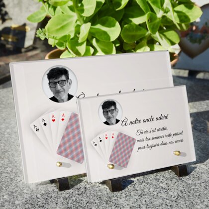 Plaque funéraire cartes-a-jouer 23 Plaquedeces.fr
