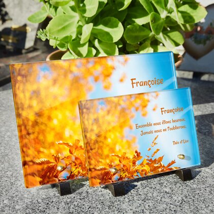 Plaque funéraire automne 20 Plaquedeces.fr
