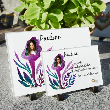 Plaque funéraire yoga-aquarelle 30 Plaquedeces.fr
