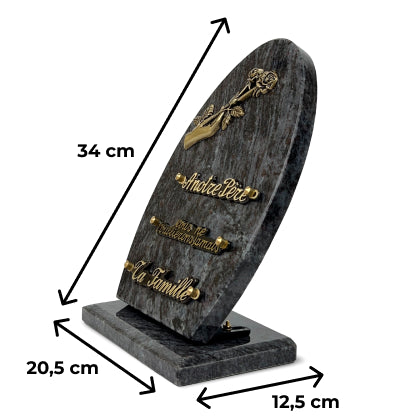 Plaque funéraire ellipse-sur-socle 7 Plaquedeces.fr
