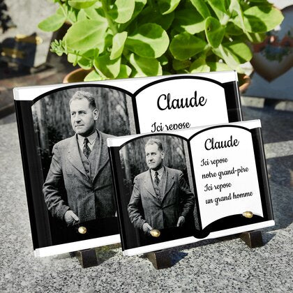 Plaque funéraire livre-minimaliste 11 Plaquedeces.fr
