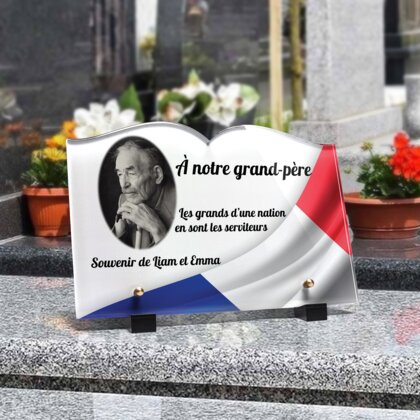 Plaque funéraire ancien-combatant-forme-livre 30 Plaquedeces.fr
