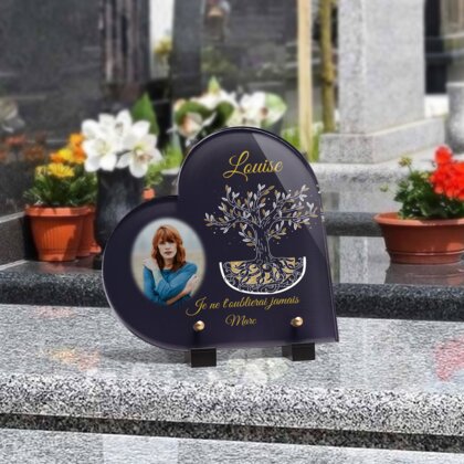 Plaque funéraire dessin-arbre-dore-forme-coeur 1 Plaquedeces.fr
