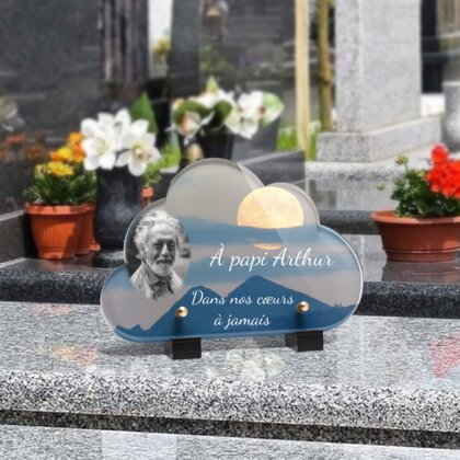 Plaque funéraire montagne-forme-nuage 14 Plaquedeces.fr
