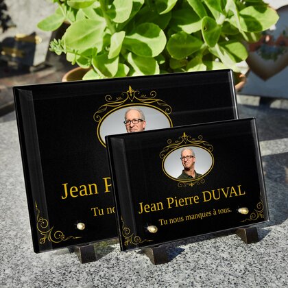 Plaque funéraire ornements 21 Plaquedeces.fr
