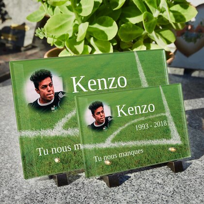 Plaque funéraire football-corner 26 Plaquedeces.fr
