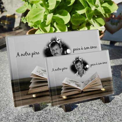 Plaque funéraire livre-ouvert 5 Plaquedeces.fr

