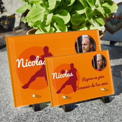 Plaque funéraire handballeur 19 Plaquedeces.fr
