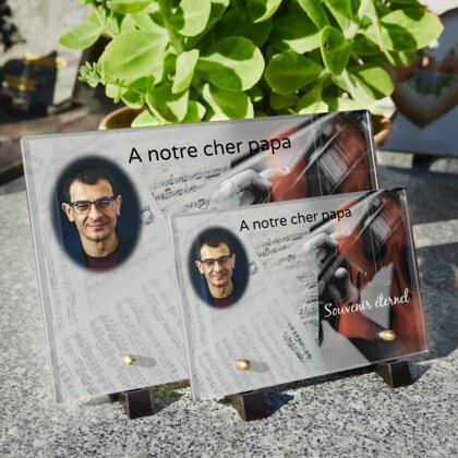 Plaque funéraire violoniste 8 Plaquedeces.fr
