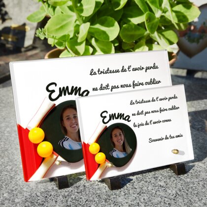 Plaque funéraire raquettes-de-ping-pong 25 Plaquedeces.fr

