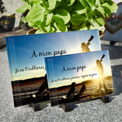 Plaque funéraire chiens-et-chasseur 9 Plaquedeces.fr

