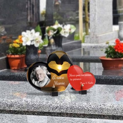 Plaque funéraire coucher-de-soleil-forme-double-coeur 22 Plaquedeces.fr
