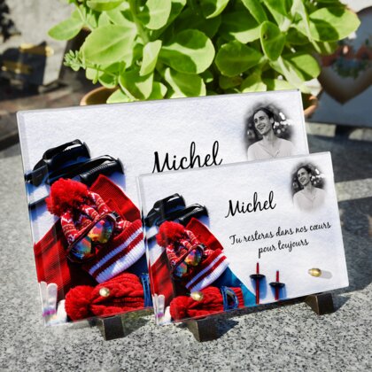 Plaque funéraire ski 10 Plaquedeces.fr
