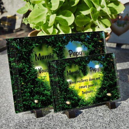 Plaque funéraire coeur-jardin 8 Plaquedeces.fr
