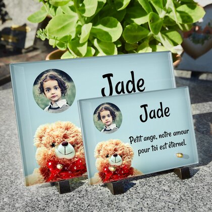 Plaque funéraire enfant-nounours 7 Plaquedeces.fr
