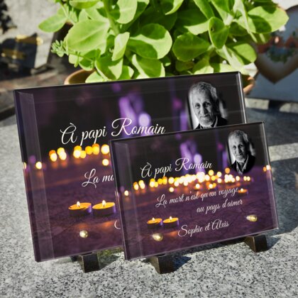Plaque funéraire bougies-sur-carte 4 Plaquedeces.fr
