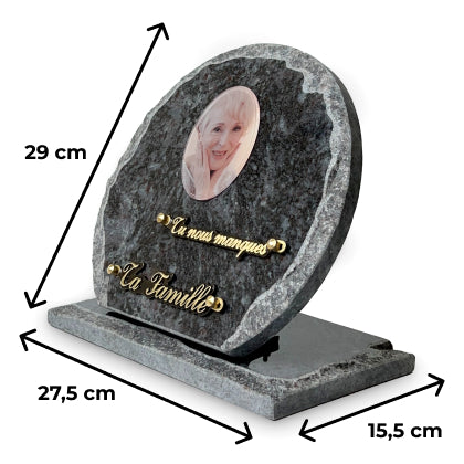 Plaque funéraire cercle-sur-socle 2 Plaquedeces.fr
