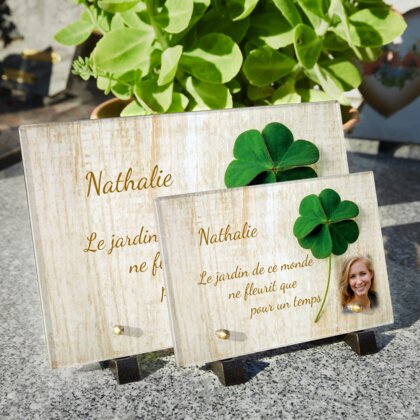 Plaque funéraire plaque-funeraire-trefle 17 Plaquedeces.fr
