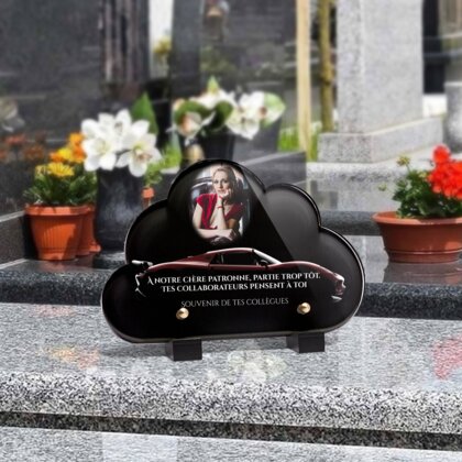 Plaque funéraire voiture-rouge-forme-nuage 13 Plaquedeces.fr
