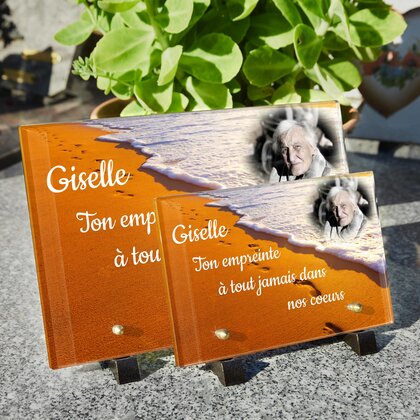 Plaque funéraire empreinte-sable 15 Plaquedeces.fr
