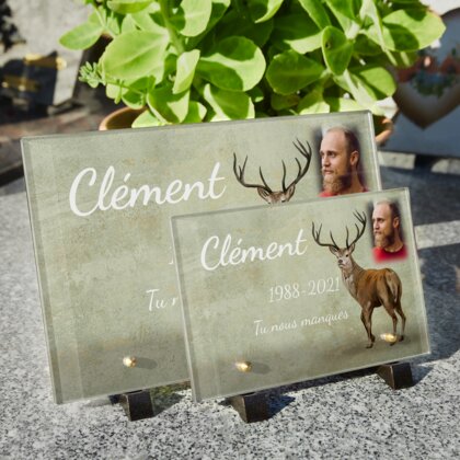 Plaque funéraire plaque-funeraire-cerf 24 Plaquedeces.fr
